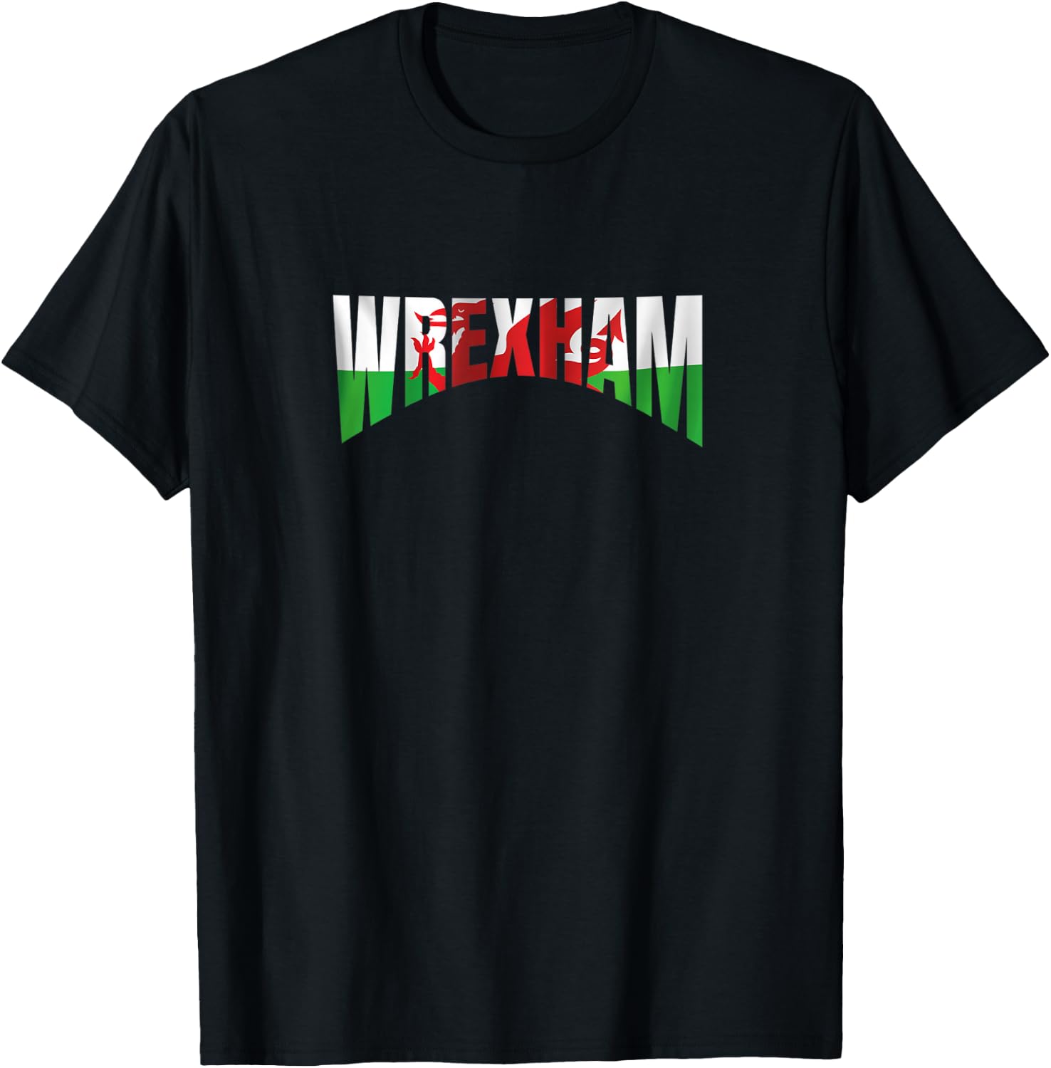 Wrexham Apparel Merchandise Wales Flag Welsh Dragon T-Shirt - T-Shirt | Black