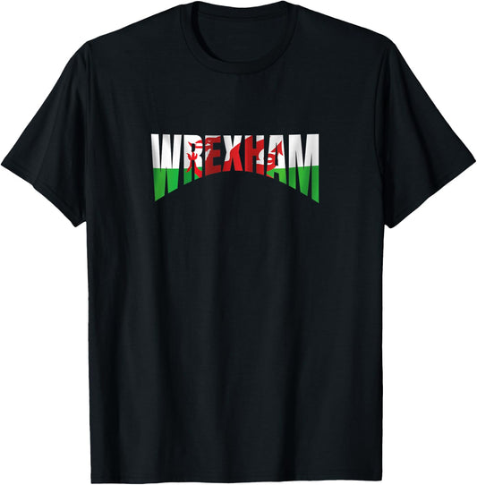 Wrexham Apparel Merchandise Wales Flag Welsh Dragon T-Shirt - T-Shirt | Black