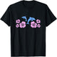 Dolphin Hibiscus Y2K Aesthetic T-Shirt - T-Shirt | Black