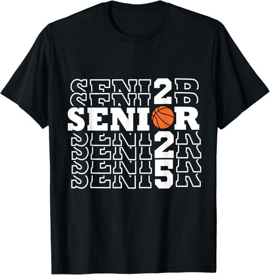 Senior 2025 basketball team class of 25 boys girls T-Shirt - T-Shirt | Black