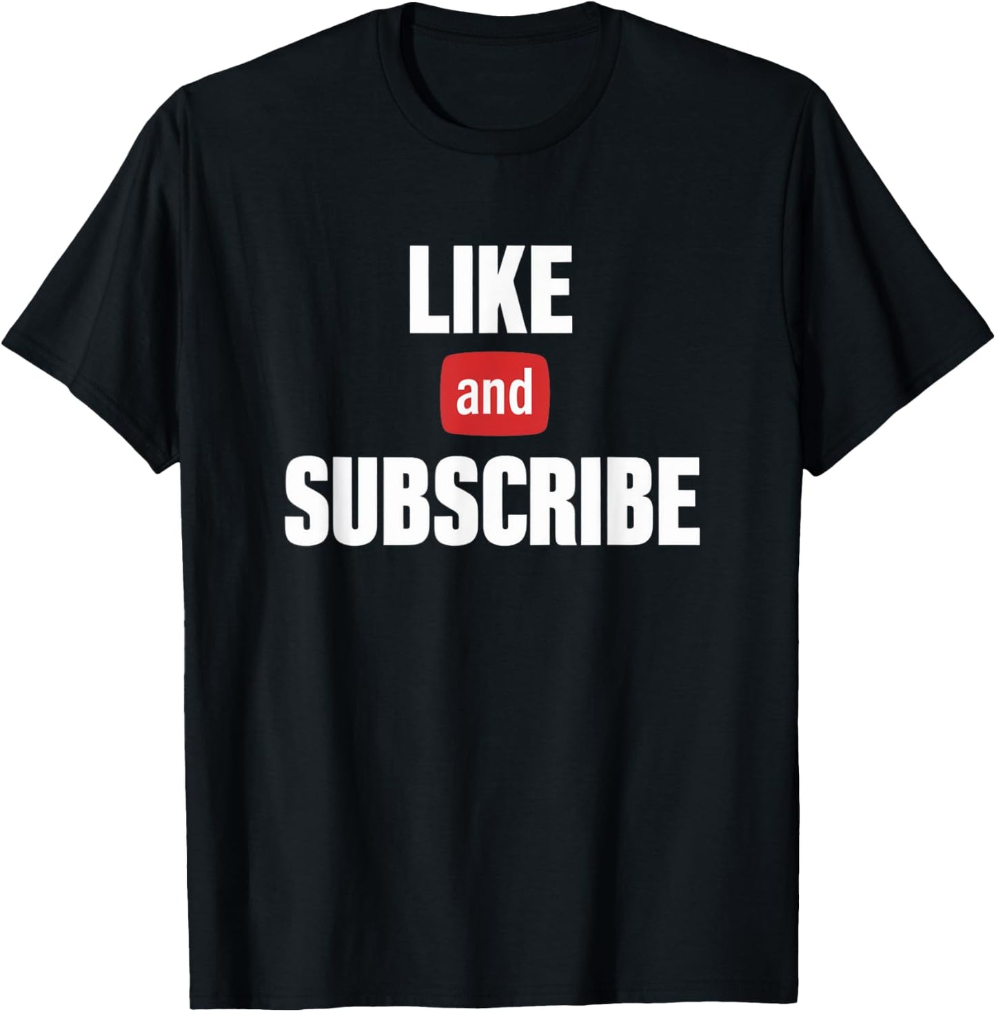 Like and subscribe text T-Shirt - T-Shirt | Black