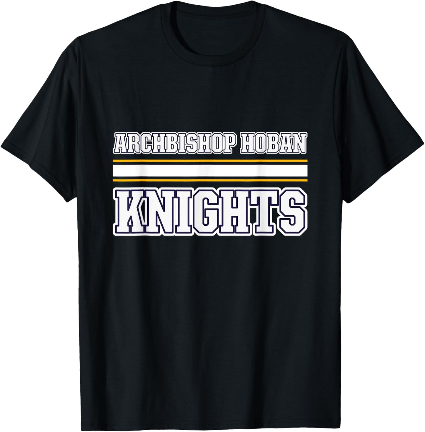 Archbishop Hoban Knights Horizontal Stripes T-Shirt - T-Shirt | Black