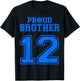 Proud Volleyball Brother Number 12 B T-Shirt - T-Shirt | Black