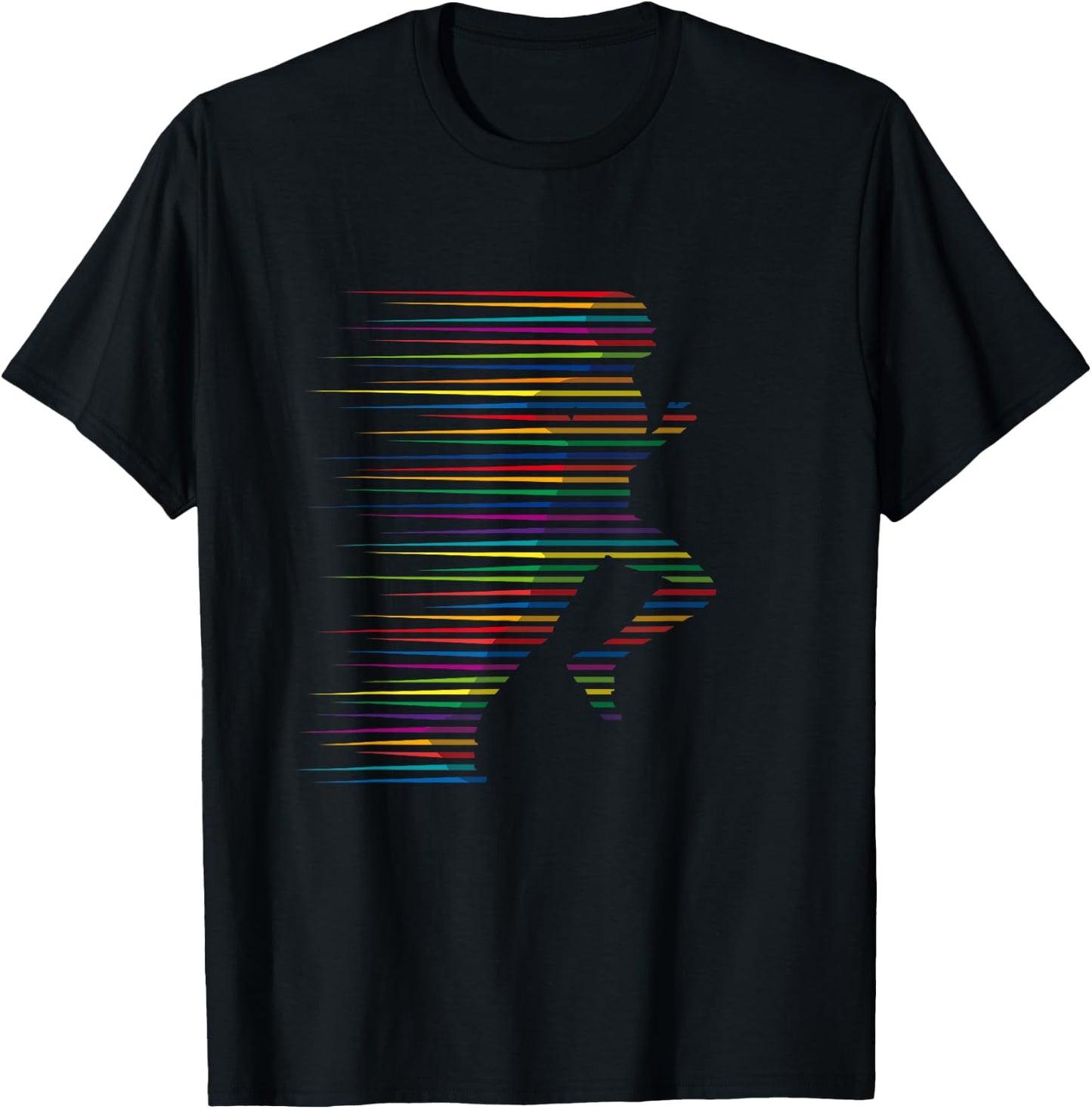 Running Jogging Gym Marathon Abstract Cool Art T-Shirt - T-Shirt | Black