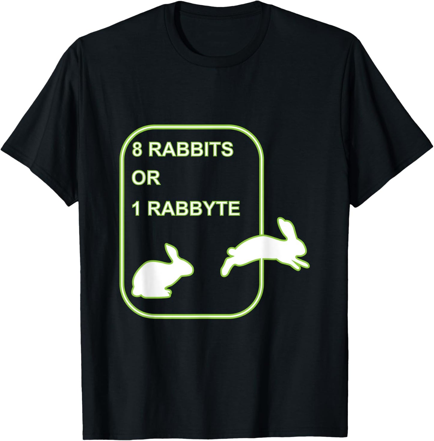 8 Rabbits 1 Rabbyte Bits and Bytes Developer T-Shirt - T-Shirt | Black