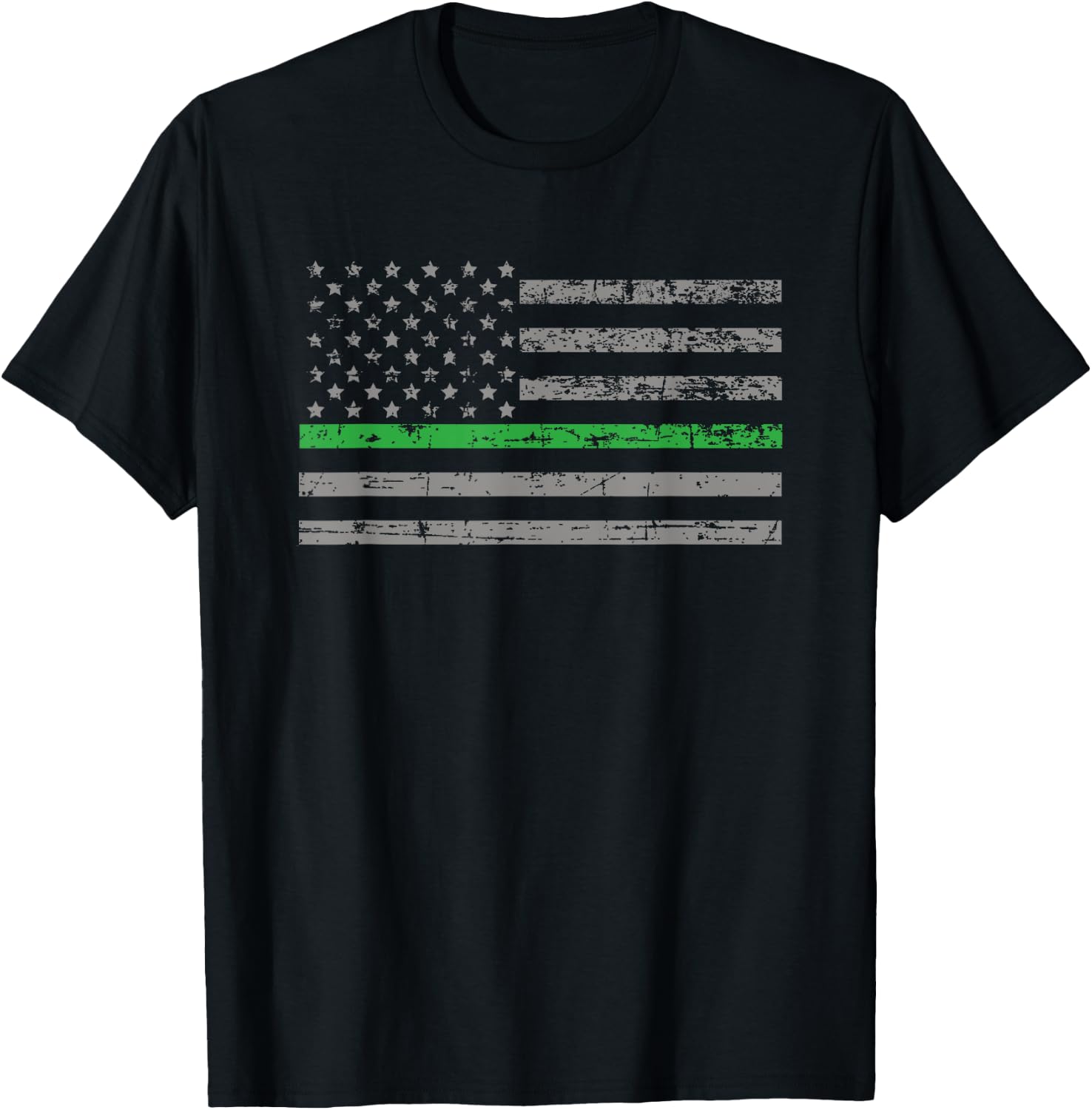 Conservation Officer Thin Green Line Flag Gift T-Shirt - T-Shirt | Black