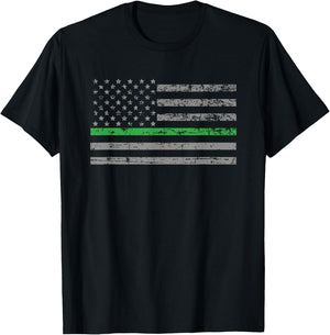 Conservation Officer Thin Green Line Flag Gift T-Shirt - T-Shirt | Black