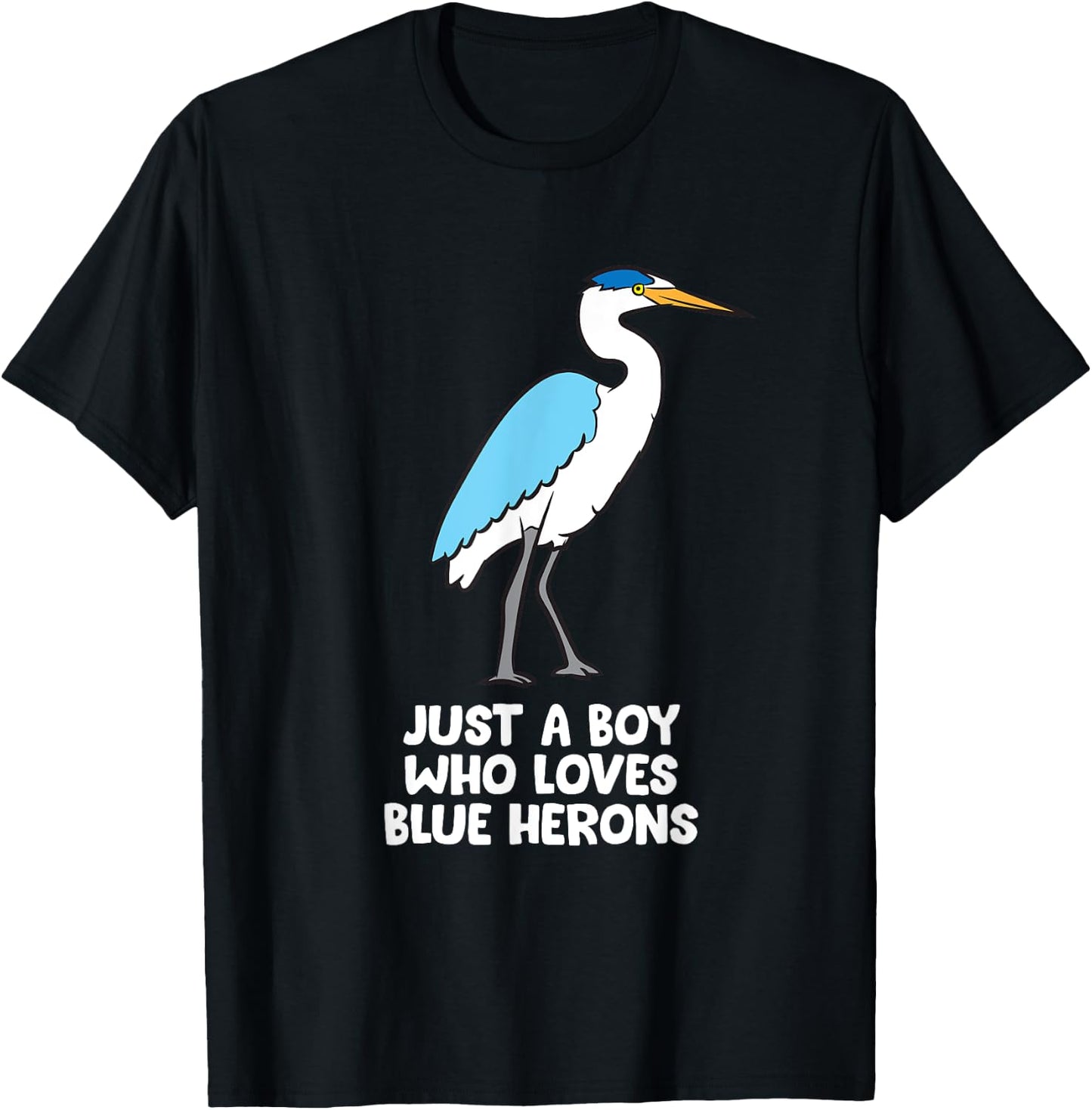 Just a Boy Who Loves Blue Herons T-Shirt - T-Shirt | Black