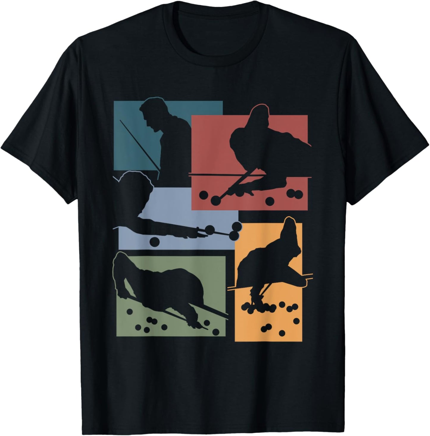 Funny Snooker Billiard Player Eight Ball Design Pool Player T-Shirt - T-Shirt | Black