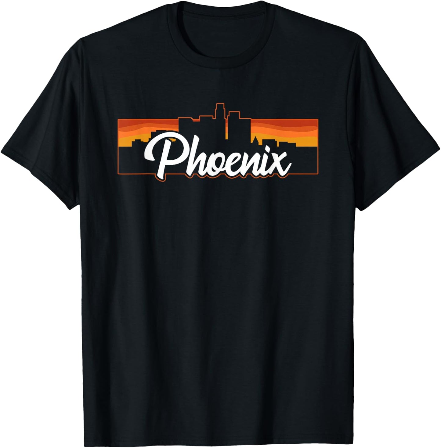 Vintage Style Retro Phoenix Arizona Sunset Skyline T-Shirt - T-Shirt | Black