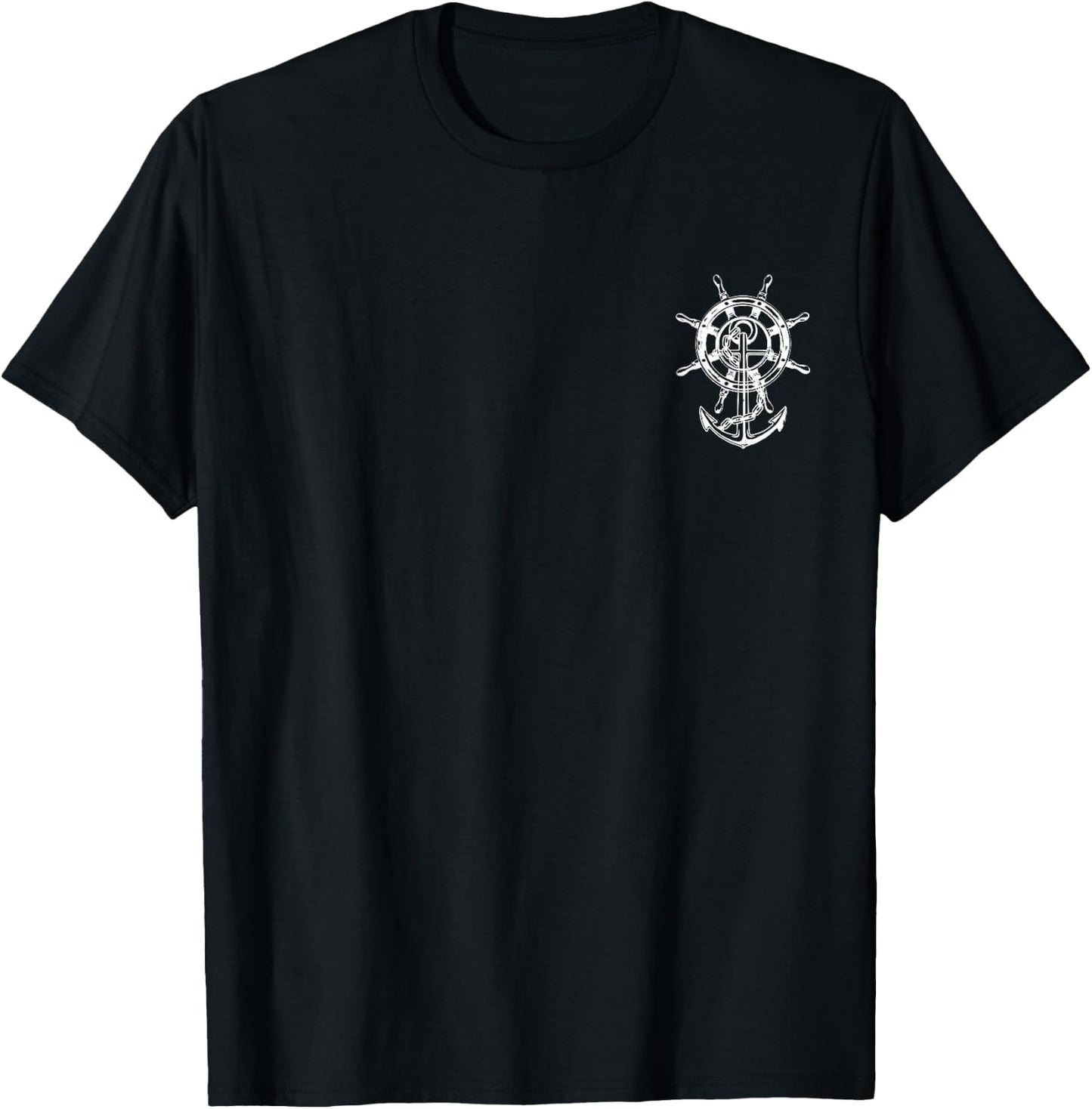 Anchor & Rudder Cool Boat Nautical Men Women Boy Sailing T-Shirt - T-Shirt | Black
