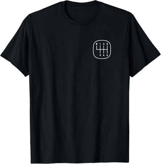 Manual transmission car lovers 6 speed manual shift knob T-Shirt - T-Shirt | Black