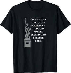 USA New Colossus Statue of Liberty anti-racism T-Shirt - T-Shirt | Black