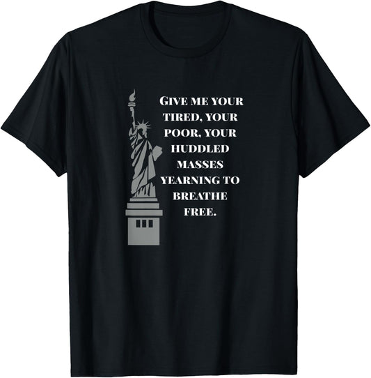 USA New Colossus Statue of Liberty anti-racism T-Shirt - T-Shirt | Black
