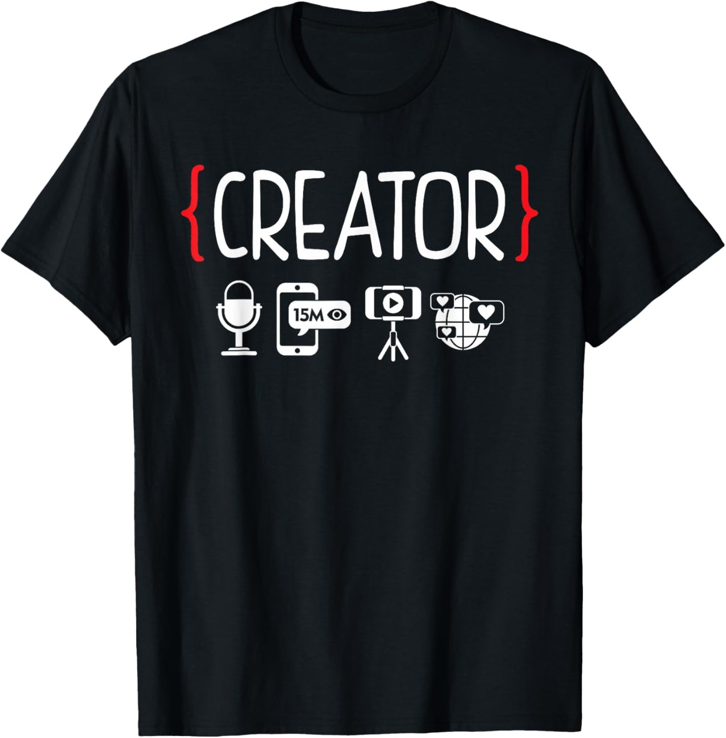 Content Creator blogger vlogger influencer Creator Podcast T-Shirt - T-Shirt | Black