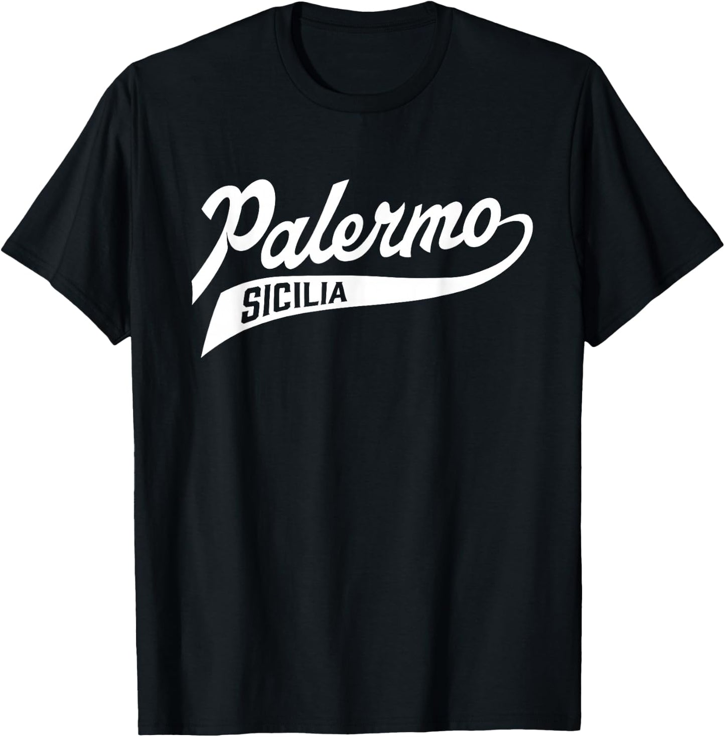 Sicilian Pride - Palermo Sicily Baseball Script T-Shirt - T-Shirt | Black