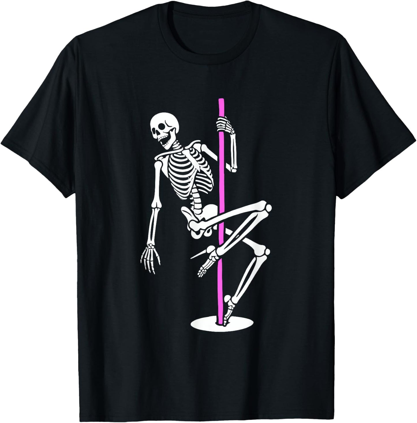 Skeleton Pole Dancer Dancing Dance T-Shirt - T-Shirt | Black