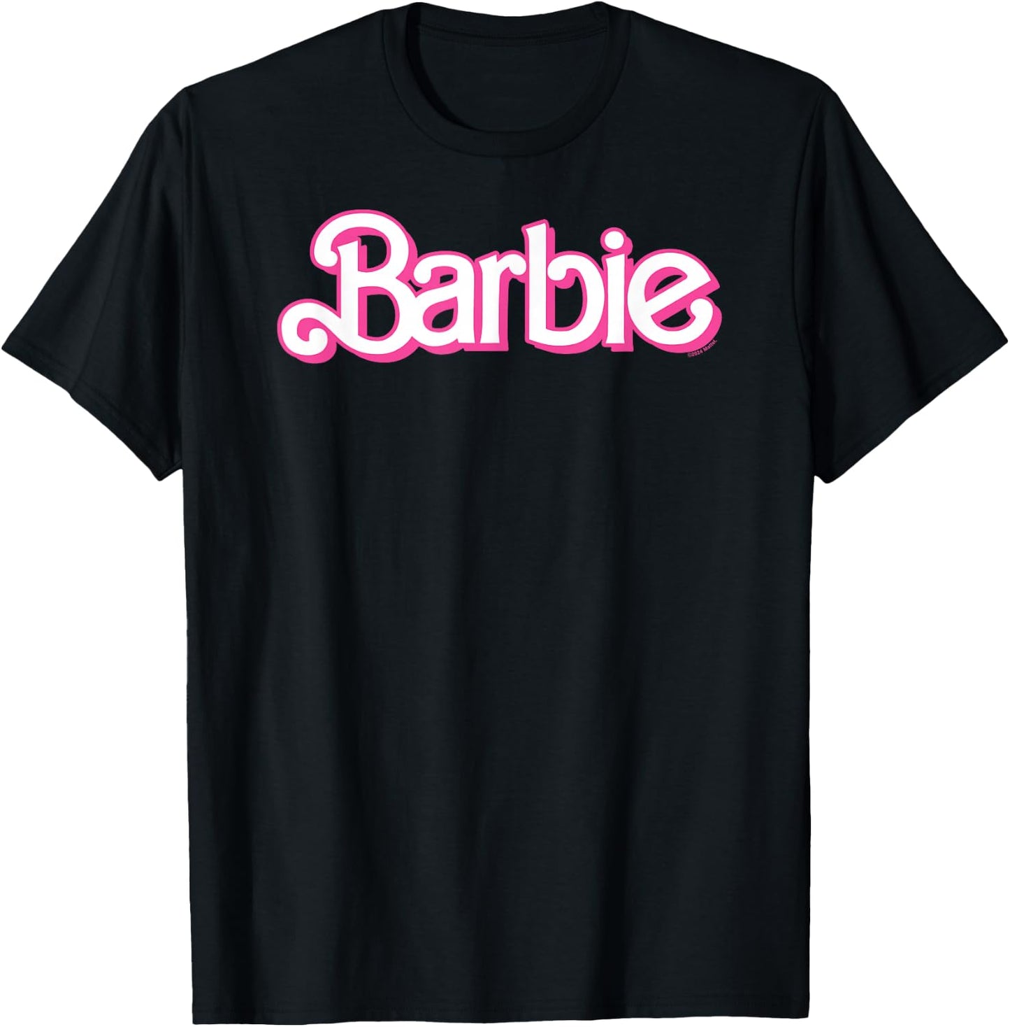 Barbie Retro Pink and White Logo T-Shirt - T-Shirt | Black