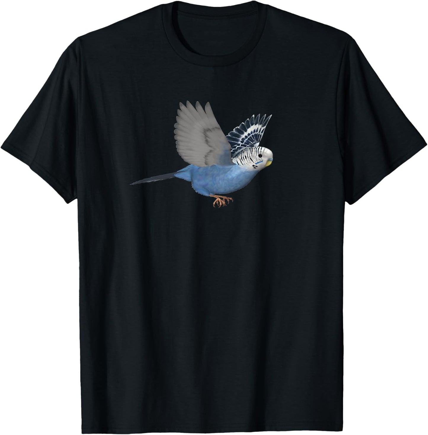 Flying Budgerigar Blue Budgie Parakeet Pet Bird Lover Gift T-Shirt - T-Shirt | Black
