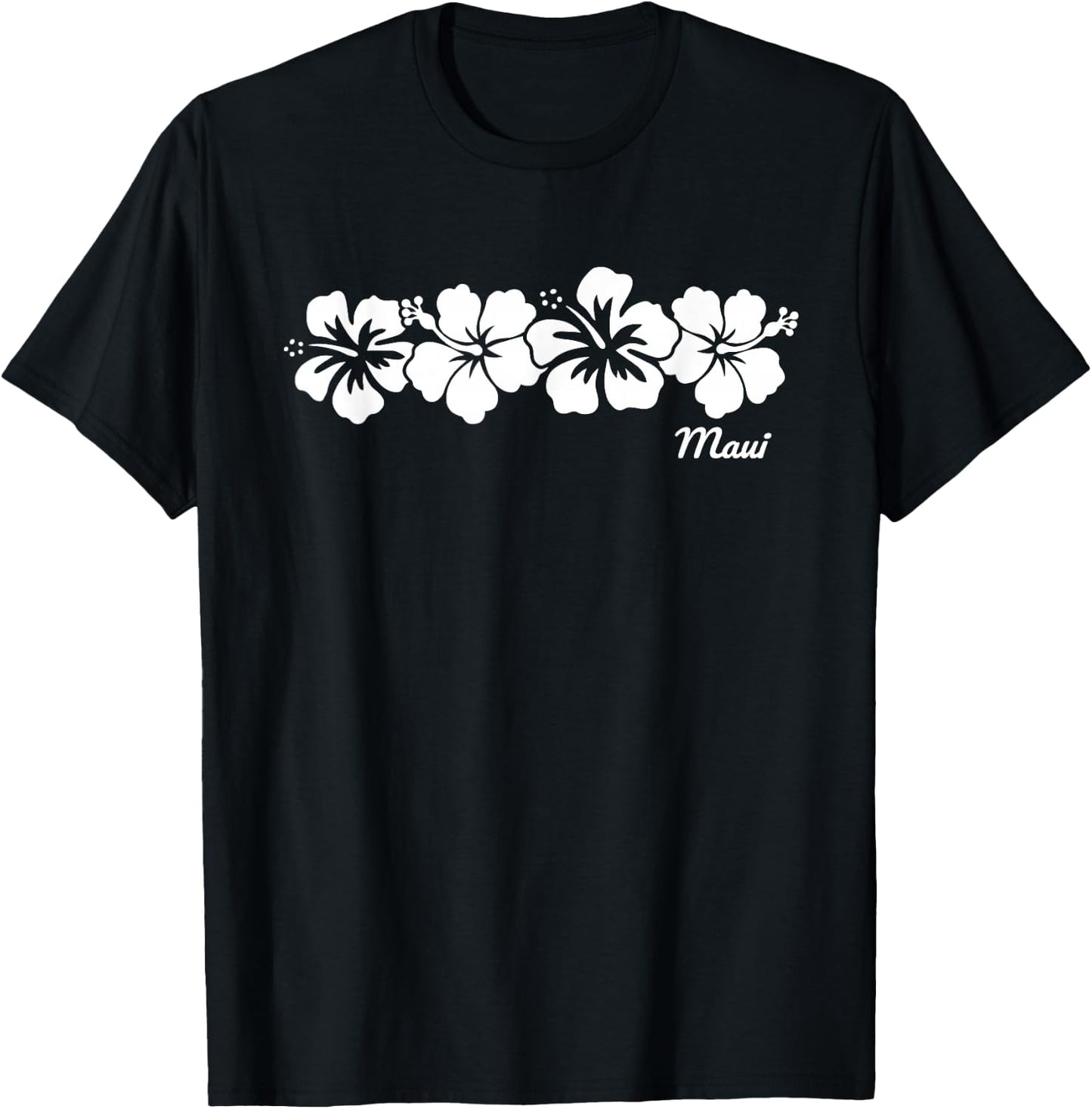 Maui Hawaii Hibiscus Flower Vacation Souvenir T-Shirt - T-Shirt | Black