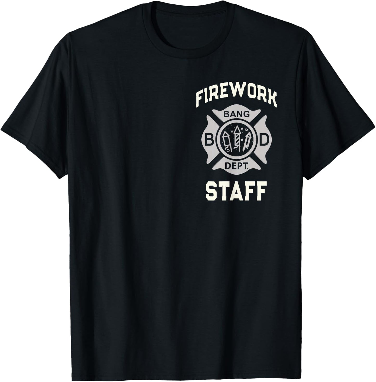 4th of July FIREWORK STAFF Boom Squad Safety Director Funny T-Shirt - T-Shirt | Black