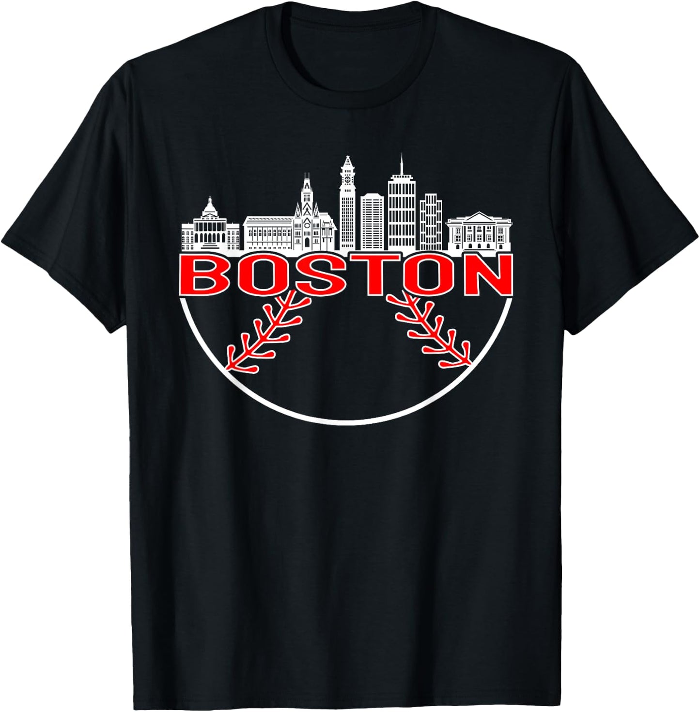 Vintage Style Boston Baseball T-Shirt - T-Shirt | Black