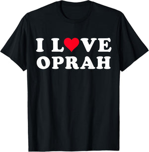 I Love Oprah Matching Girlfriend & Boyfriend Oprah Name T-Shirt - T-Shirt | Black