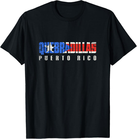 Puerto Rican flag Quebradillas Puerto Rico T-Shirt - T-Shirt | Black