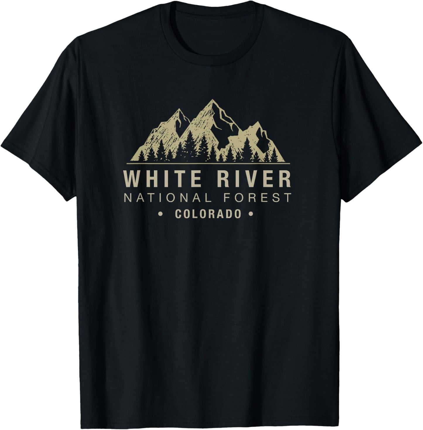 Colorado Souvenir White River National Forest T-Shirt - T-Shirt | Black