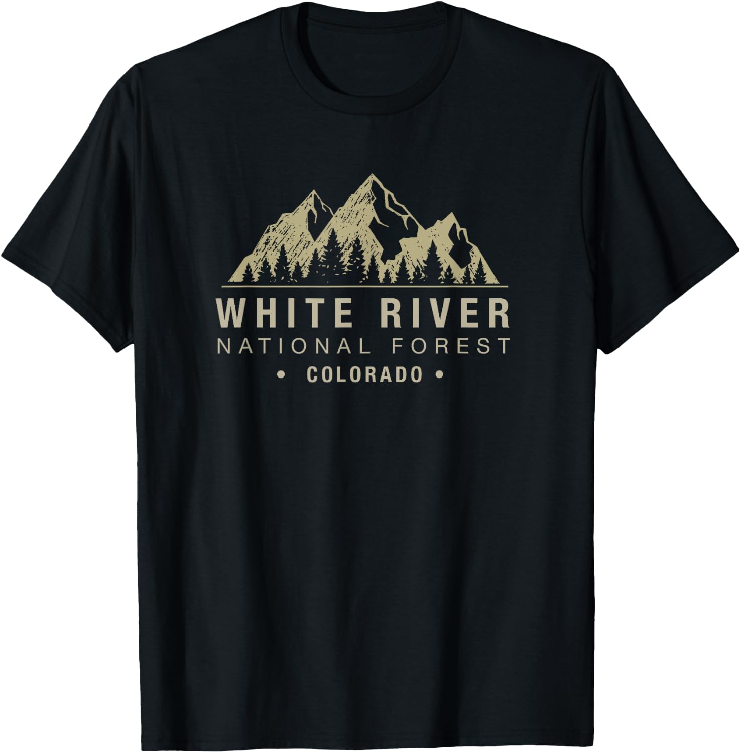 Colorado Souvenir White River National Forest T-Shirt - T-Shirt | Black