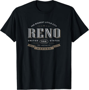 Reno NV Nevada Vacation Souvenir T-Shirt - T-Shirt | Black