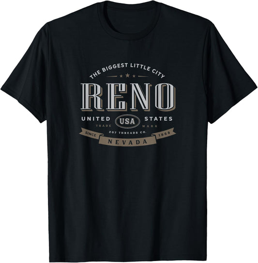 Reno NV Nevada Vacation Souvenir T-Shirt - T-Shirt | Black