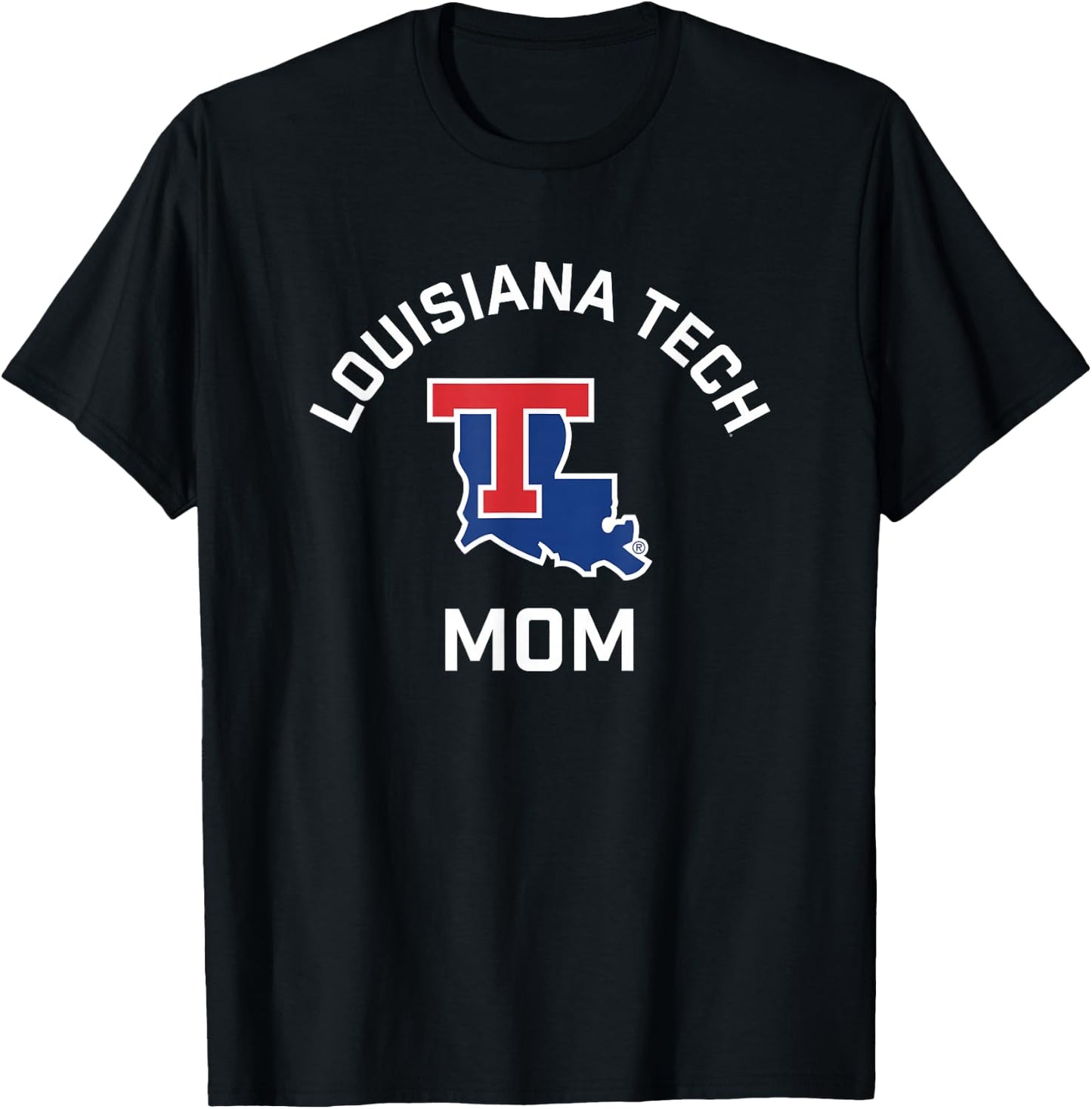 Louisiana Tech Bulldogs Arched Mom T-Shirt - T-Shirt | Black