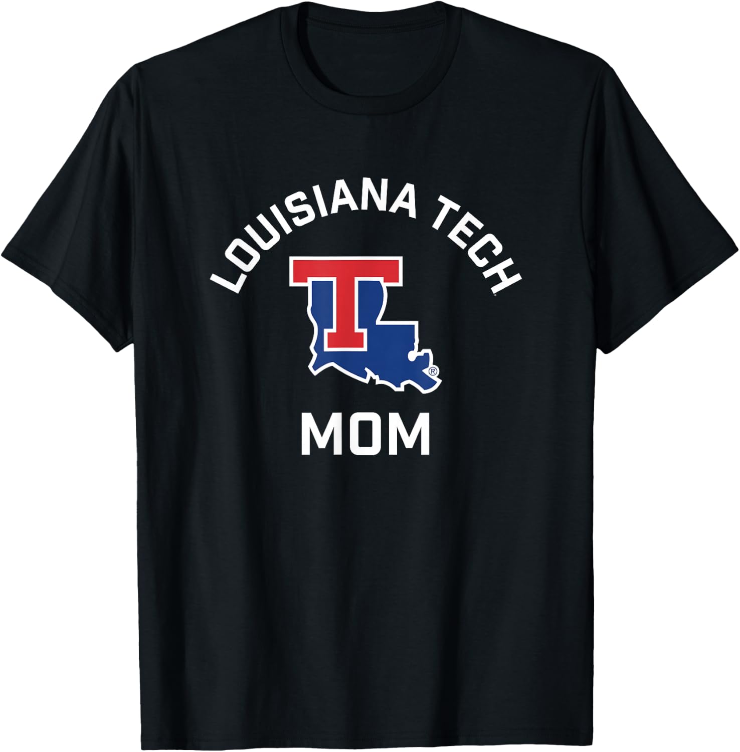 Louisiana Tech Bulldogs Arched Mom T-Shirt - T-Shirt | Black