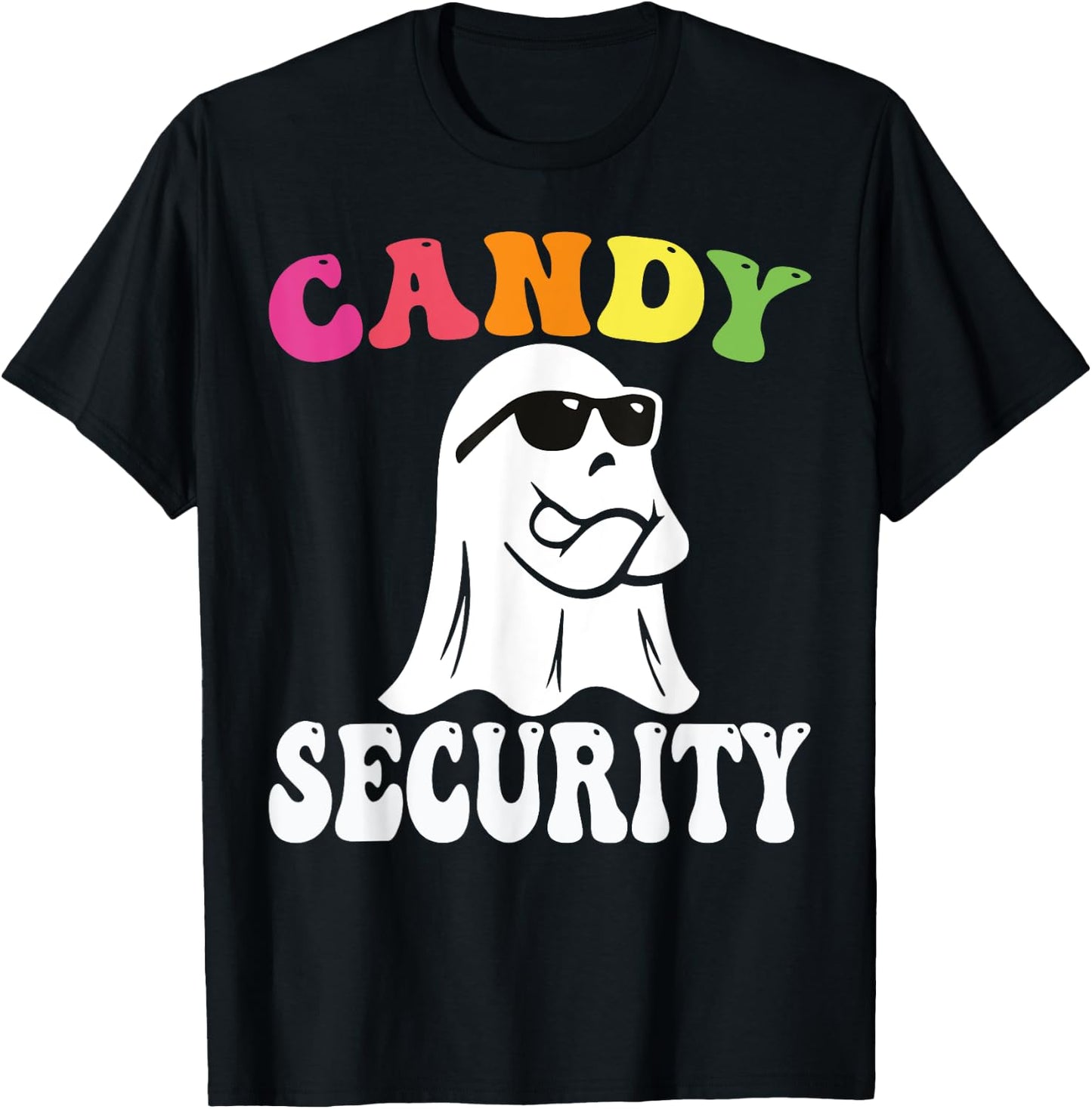 Funny Ghost Candy Security Halloween Costume Halloween Candy T-Shirt - T-Shirt | Black