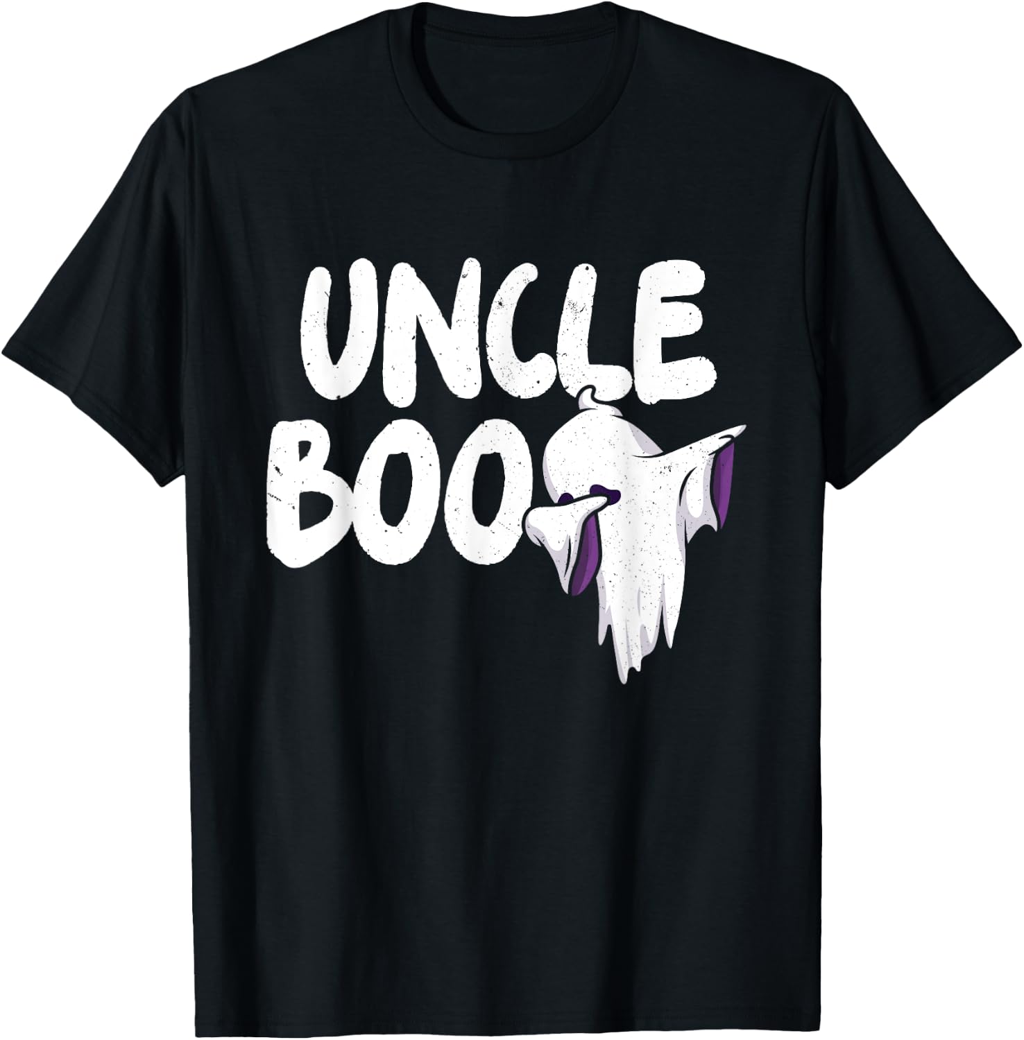 Uncle Boo Ghost Halloween Family Matching Spooky Dad Grandpa T-Shirt - T-Shirt | Black