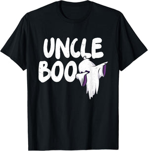 Uncle Boo Ghost Halloween Family Matching Spooky Dad Grandpa T-Shirt - T-Shirt | Black