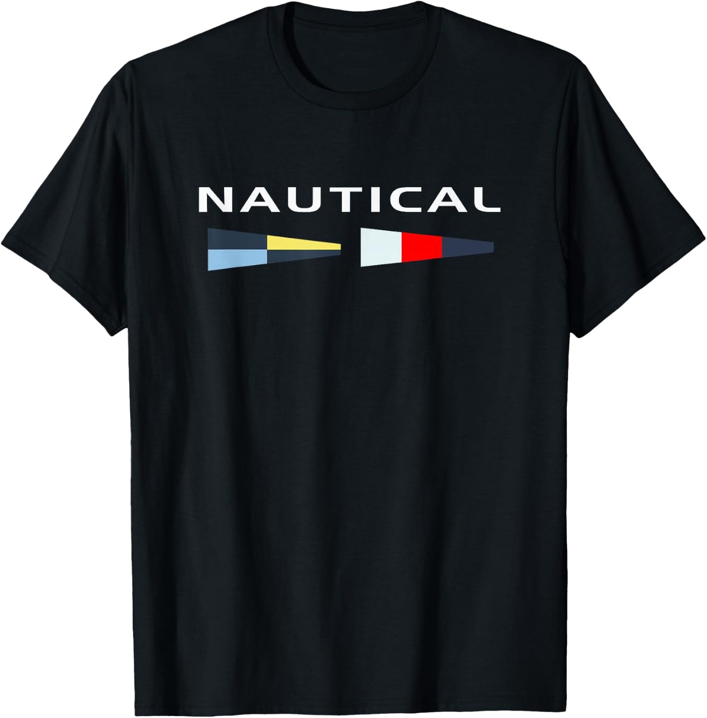 Nautical Maritime Flags Cool Men Women Boy Girl Sailboat T-Shirt - T-Shirt | Black