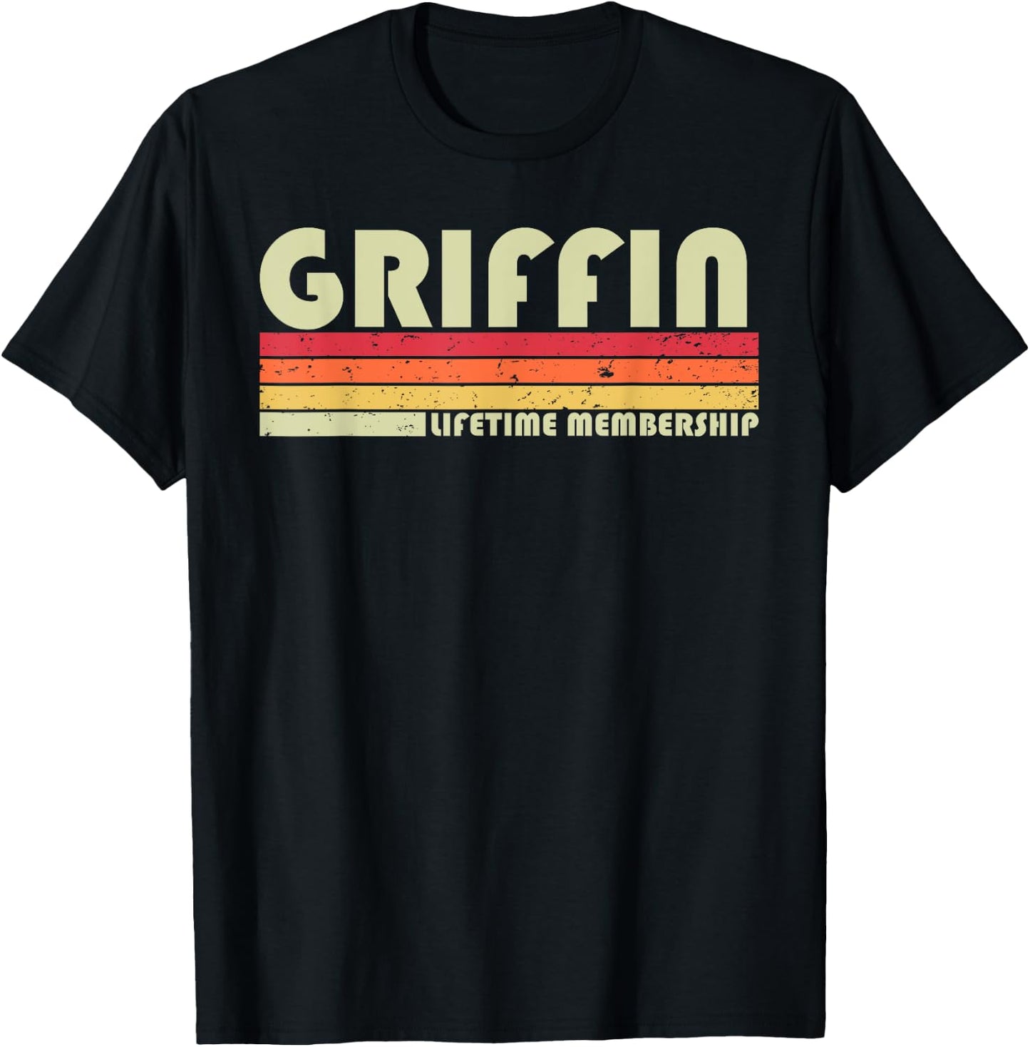 GRIFFIN Surname Funny Retro Vintage 80s 90s Birthday Reunion T-Shirt - T-Shirt | Black