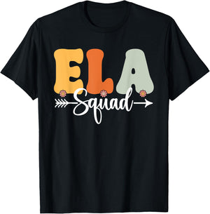 ELA Squad Back To School Teachers Students ELA Crew T-Shirt - T-Shirt | Black