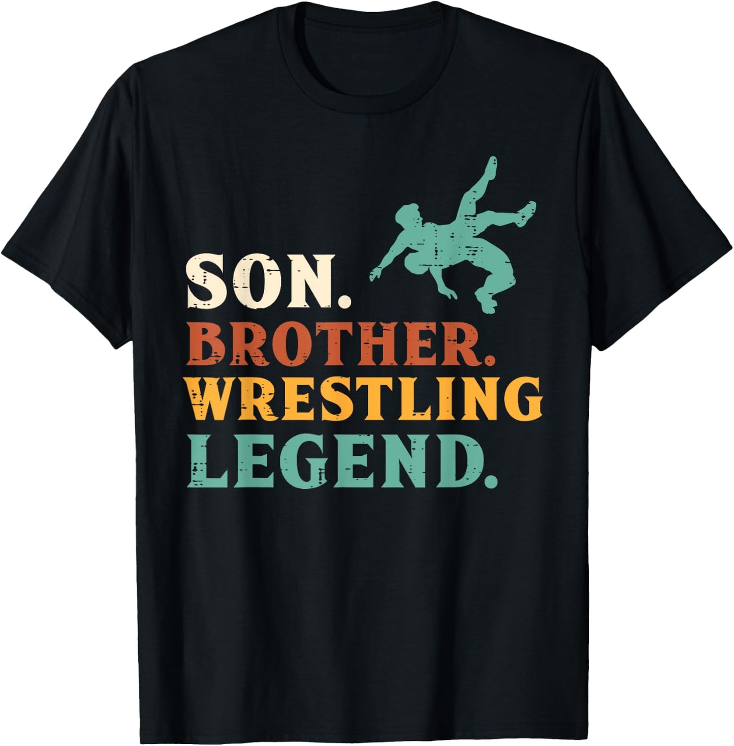 Son Brother Wrestling Legend Retro Wrestler Boys Kids Youth T-Shirt - T-Shirt | Black