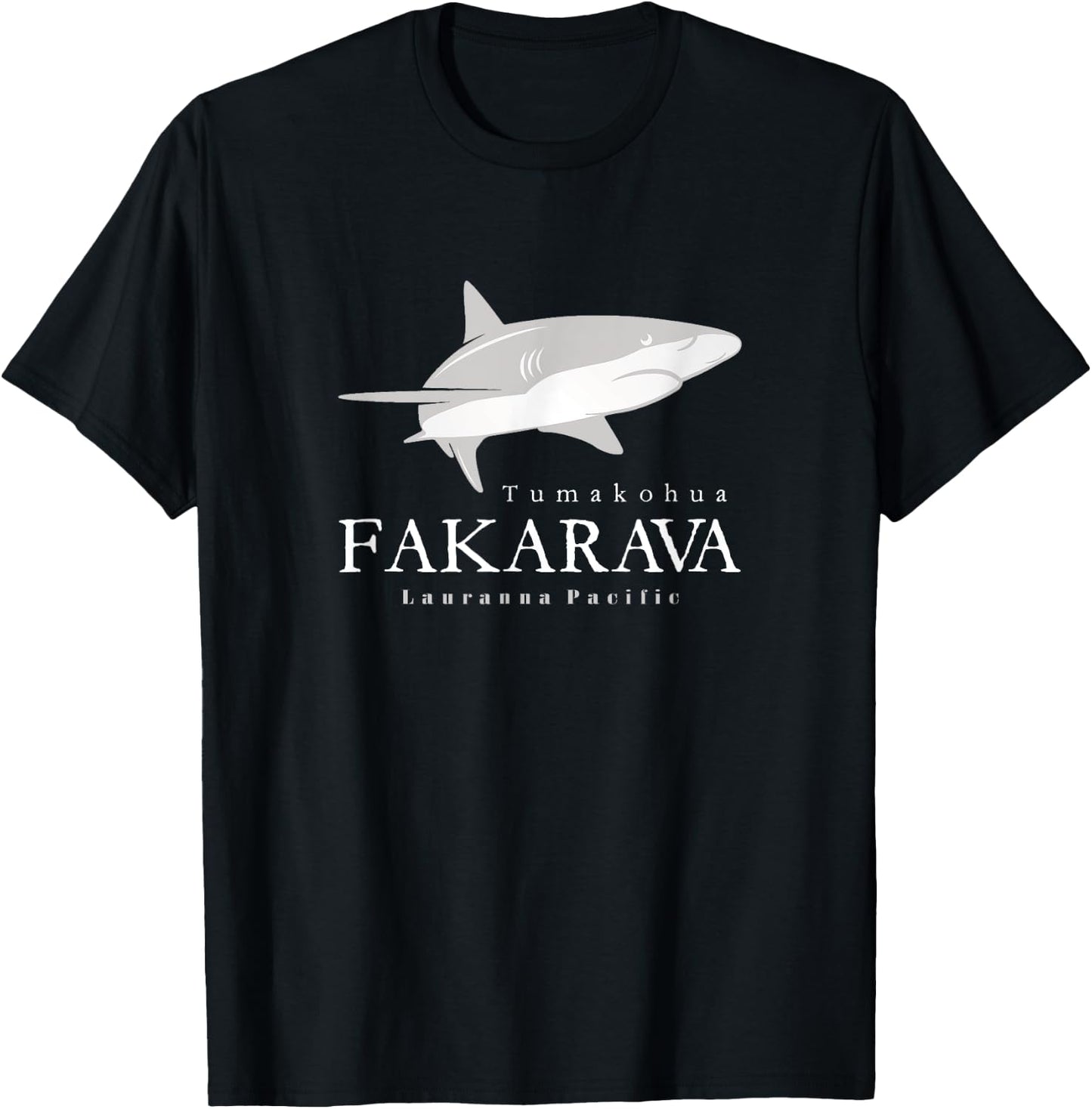 Fakarava Shark, Tumakohua the South Pass of Fakarava Atoll T-Shirt - T-Shirt | Black