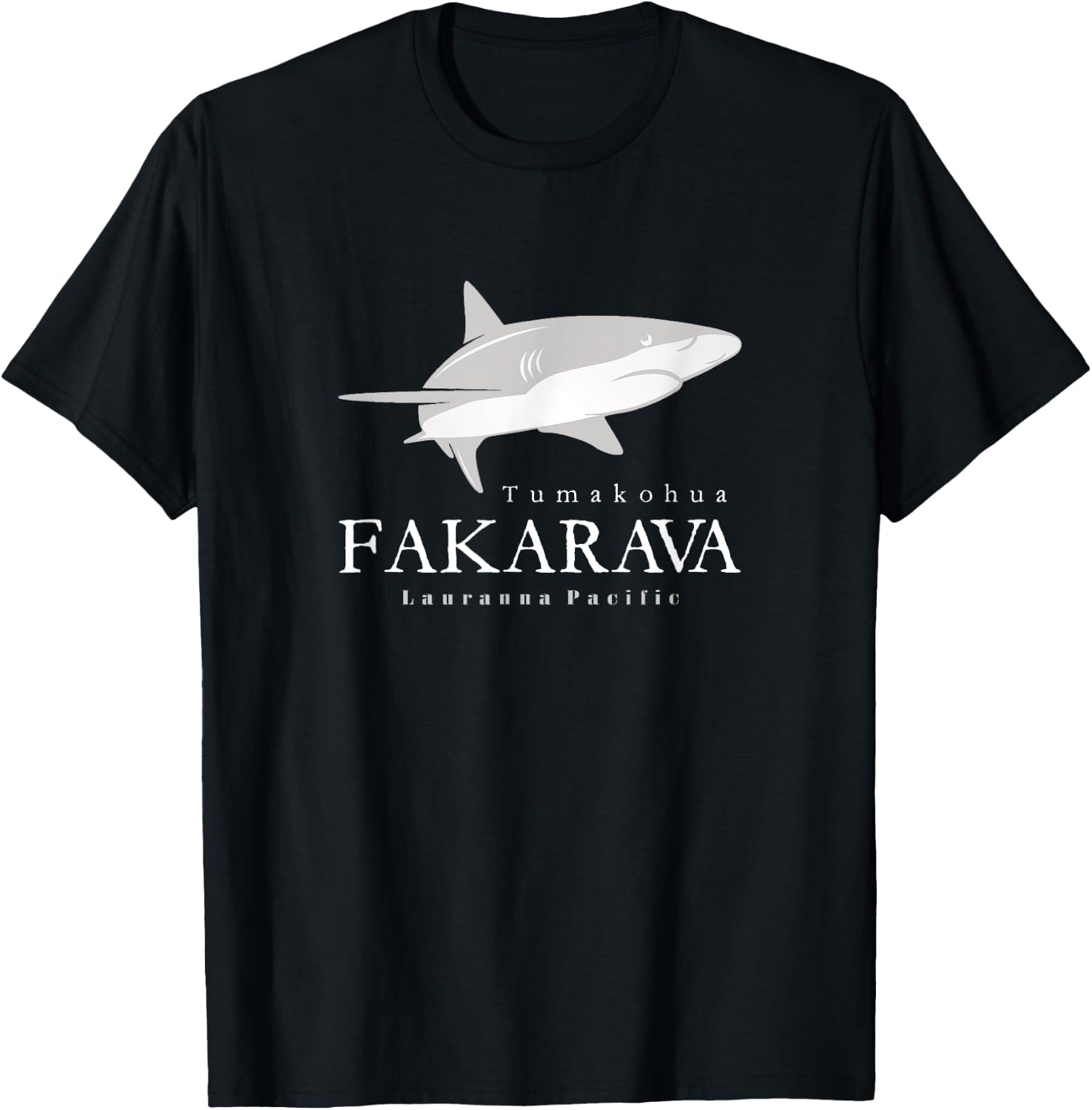 Fakarava Shark, Tumakohua the South Pass of Fakarava Atoll T-Shirt - T-Shirt | Black