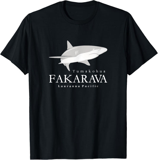 Fakarava Shark, Tumakohua the South Pass of Fakarava Atoll T-Shirt - T-Shirt | Black