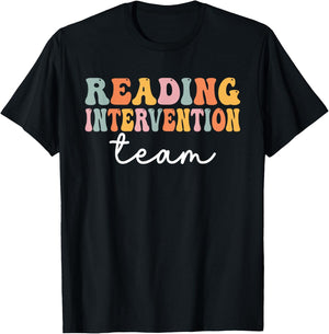 School Reading Intervention Team Reading Specialist Teacher T-Shirt - T-Shirt | Black