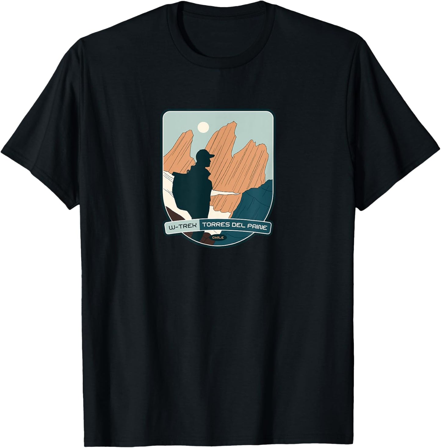 W-Trek – Torres del Paine, Chile hiking T-Shirt - T-Shirt | Black