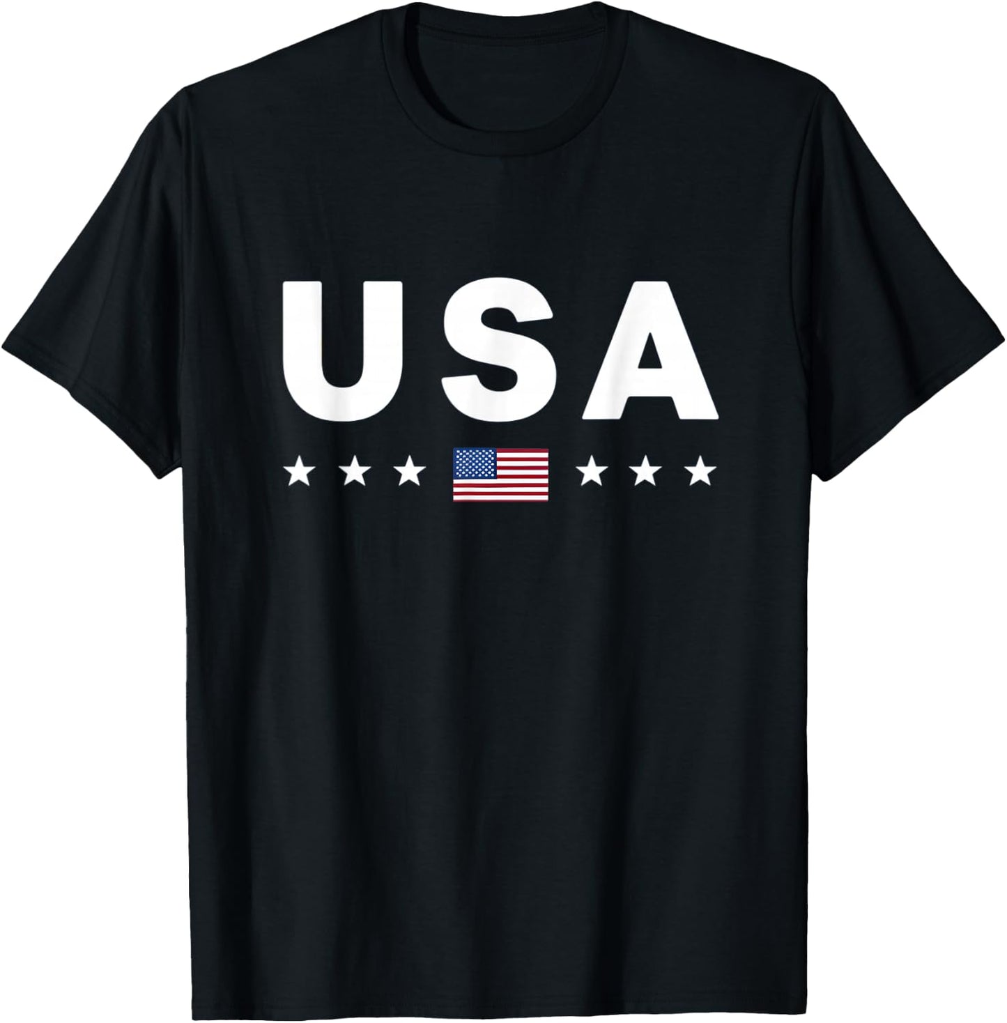 USA T Shirt Women Men Patriotic American Flag July 4th T-Shirt - T-Shirt | Black