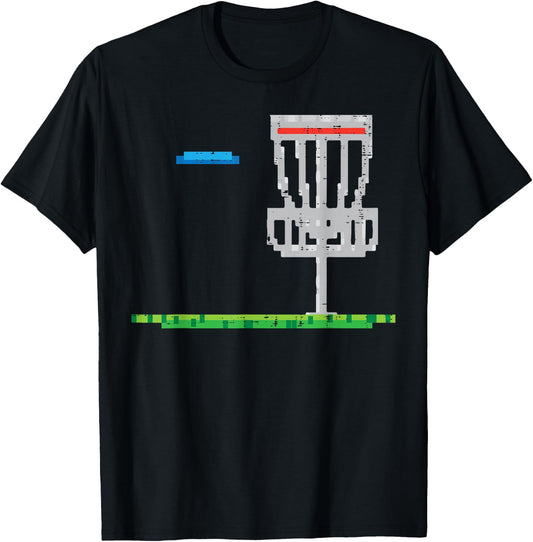 Pixel Disc Golf Frisbee Golfer Frolf Men Boys Kids Women T-Shirt - T-Shirt | Black