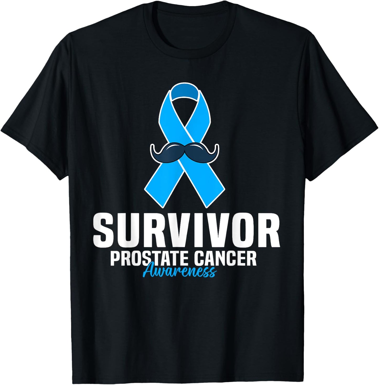 Prostate Cancer Survivor Prostate Cancer Ribbon For Dad T-Shirt - T-Shirt | Black