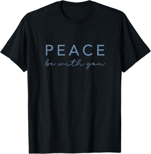 Peace Be with You Catholic Christian Women Girls T-Shirt - T-Shirt | Black